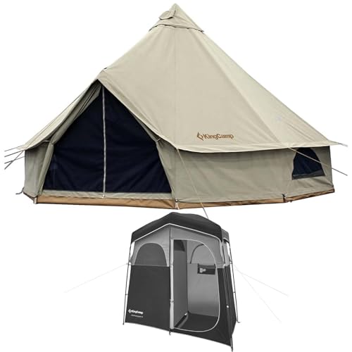 Carpa KingCamp Khan Canvas Bell 16.4ft Camping 2 Habitaciones