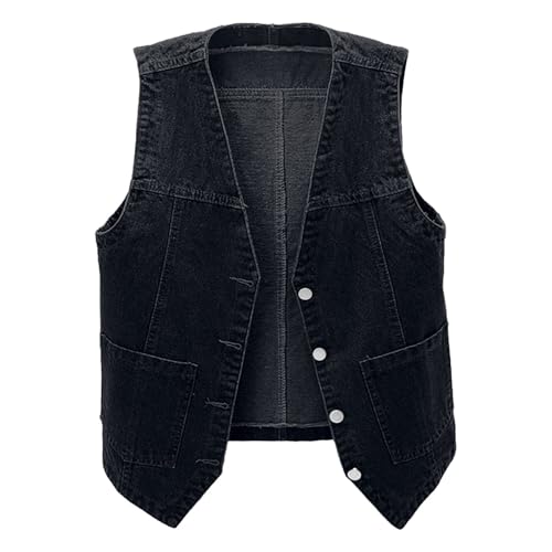 Chaleco vaquero mujer corto para estilizar la cintura con botones y denim premium 6