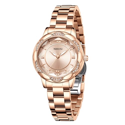NIBOSI Watches for Woman Analog Quartz Rose Gold Fashion Luxury L...