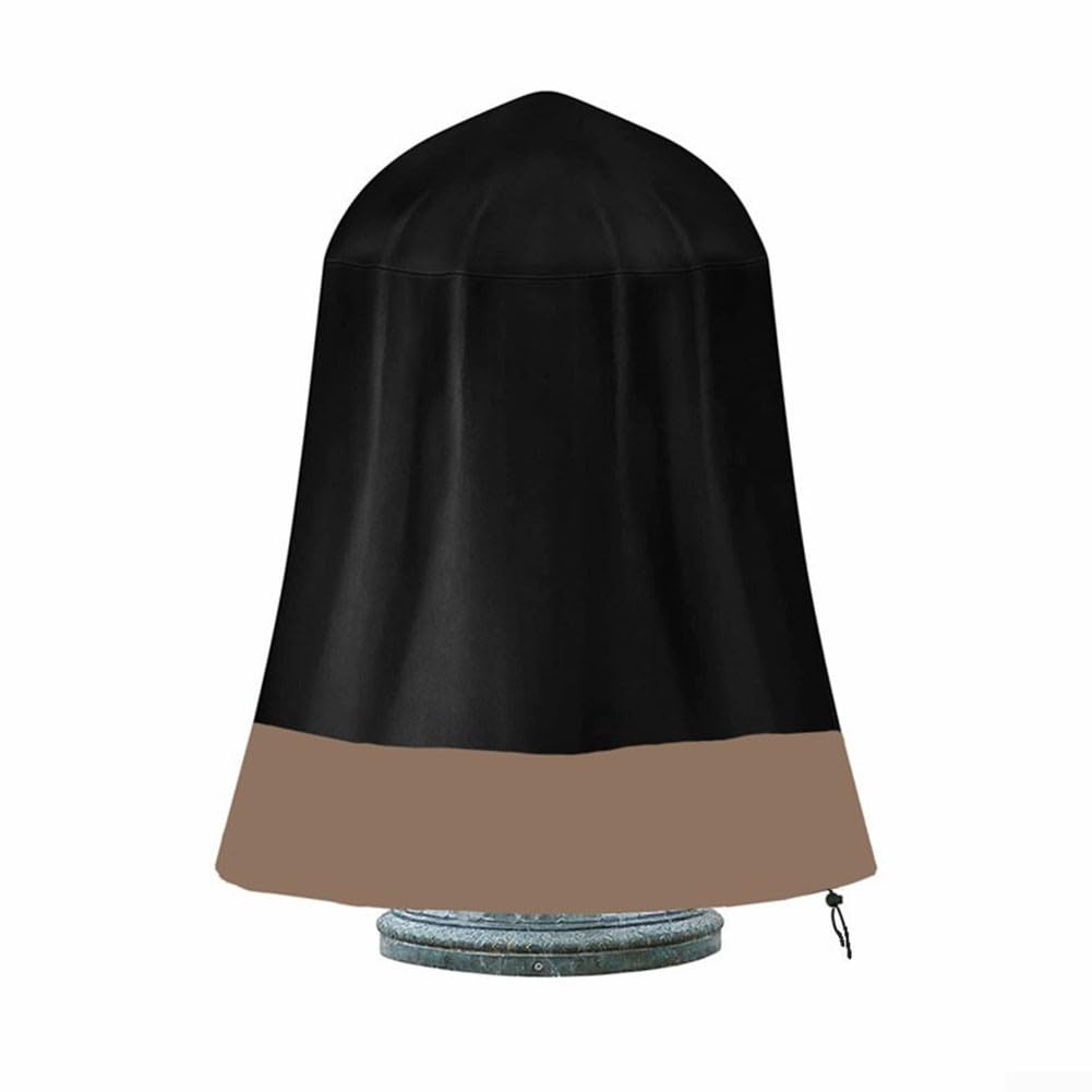 Outdoor Fountain Cover With Adjustable Drawcord, Perfect For Tiered Fountains And Garden Statues(coffee splice)