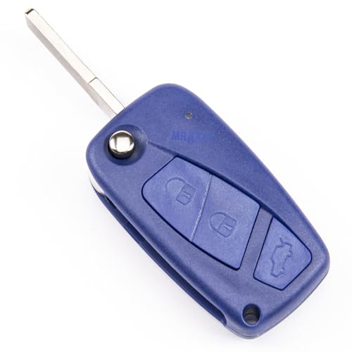 Guscio Telecomando Chiave FIAT - Compatibile Con Panda, Punto, Ducato, Doblò, Stilo (Blu, 3 Tasti)