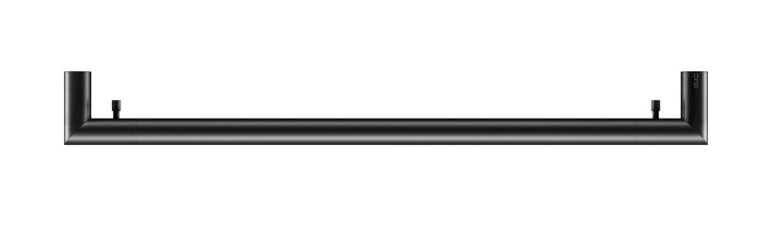 KEUCO Reva Badetuchhalter 60 cm, mit Haken, Metall schwarz matt | Made in Germany, inkl. Schrauben und Dübel, Handtuchhalter zum Bohren