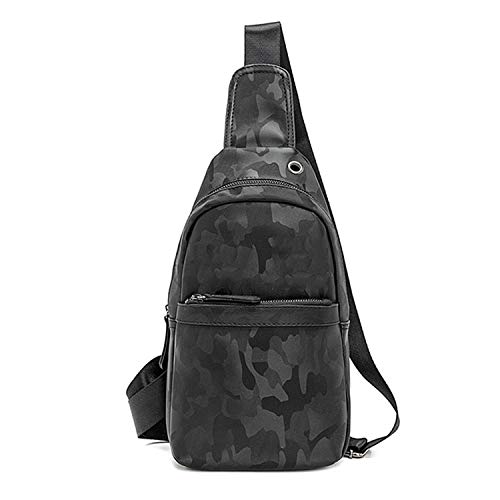 Mens Sling Bag Leather Chest Bag Shoulder Backpack Cross Body Travel,Rswsp (Oxford-Without Eyes)
