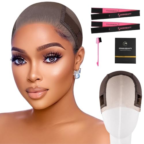 Lace Wig Grip Cap Women: Small Size 4x5 Transparent Swiss Lace Front - Non-slip Wig Gripper for Keeping Wigs In Place - Adjustable Elastic Headband