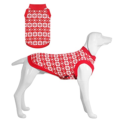 Kickred 犬用ニットセーター 洋服 新年 お祝い お祭り パーティ クリスマス ペット服 ドッグウェア 防寒着 保温 部屋着 お出かけ 犬のコート 秋冬用Tシャツ 記念撮影 誕生日プレゼント 小型犬 中型犬 大型犬