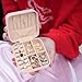 ETHOON Jewelry Travel Case Small Organizer Stocking Box Personalized Gifts Teenage Jewelry Accessories Holiday Wedding Christmas Gift for Women Pink, Letter E