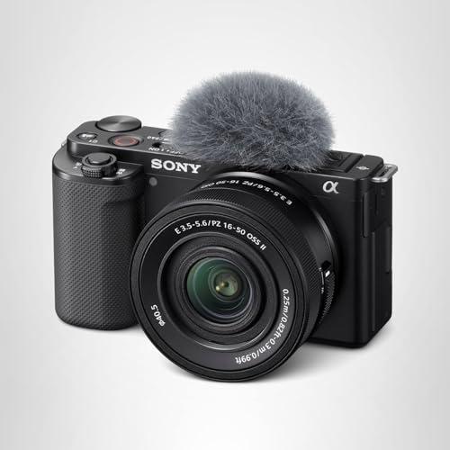 Sony Alpha ZV-E10 - APS-C Interchangeable Lens Mirrorless Vlog Camera Kit - Black, ZVE10KB
