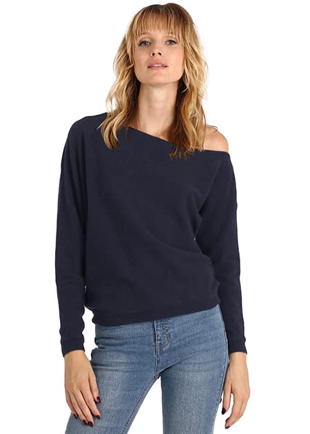 Image of Minnie Rose Womens Long Sleeve Off the Shoulder Cashmere Pull On Sweater