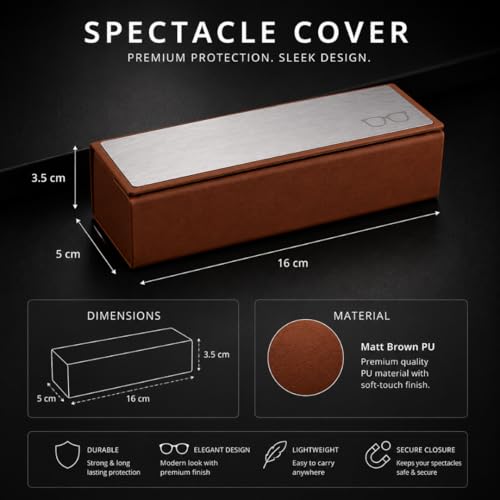 Image of First Lens Sunglasses Case, Portable Triangular Foldable Eyeglass Case, Hard Shell Protective Eyewear Holder for Men and Women
