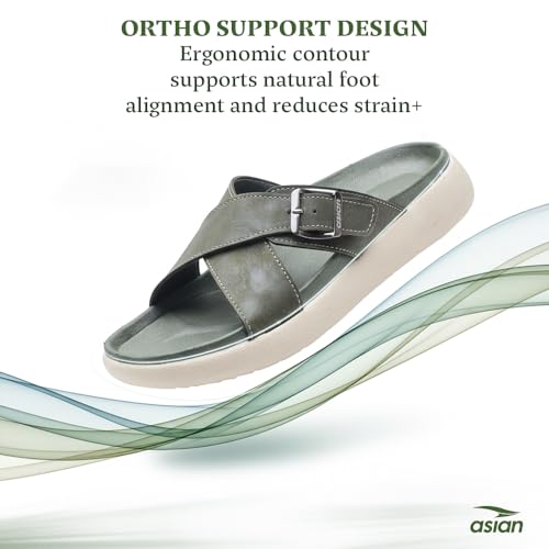 Image of ASIAN MEDISOL-01 OrthoSoft Extra Soft Doctor Slippers for Men | Men's Flip Flop Slippers with Soft Cushion & Arch Support | Broad Strap Casual Slides | Comfortable Daily Wear Footwear