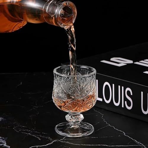 Image of bellemax Classy Shot Glass for Espressos, Spirits & Liquors,Whiskey, Vodka Shot, Tequila Shot, Wine Tasting, Cocktail Pour, Bar Accessory & Home Decor Parties Glasses Set of 6 (BR-03), 50 ml