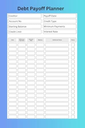 Debt Payoff Tracker Planner: Keep Track of Your Debt Payments - 120 ...
