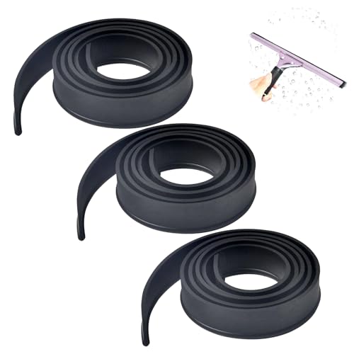 VINEST 3 Rolls Squeegee Replacement Rubber, 41inch Double-Sided Window Cleaner squeegee rubber replacement in Silicone for Glass Shower Doors