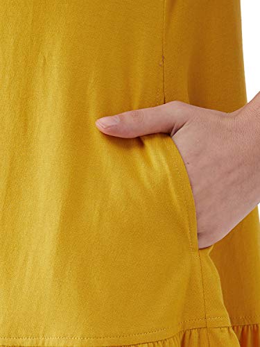 Image of Miss Chase Women's Maroon Round Neck Short Sleeve Solid Comfortable Regular Length Dress with Pockets