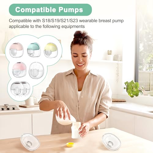 Image of Flange 24mm Parts 2Pcs Silicone Breast Shield Compatible with MomMed /TSRETE S21 /S18 /S19 Series Wearable Breast Pump Replacement Parts Accessories