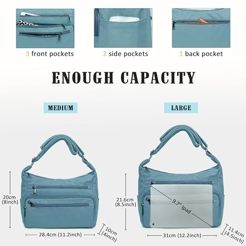 Image of VOLGANIK ROCK RFID Purses for Women Fabric Nylon Multi Pocket Crossbody Bag Ladies Travel Handbag
