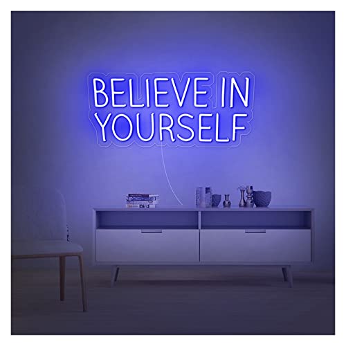 ywlanlantrading Luz de Letrero de neón Cree en ti Mismo Personalizado señal de neón Personalizado DIRIGIÓ Luz de neón Adecuada for Barra de Noche Lámpara de neón de decoración Comercial