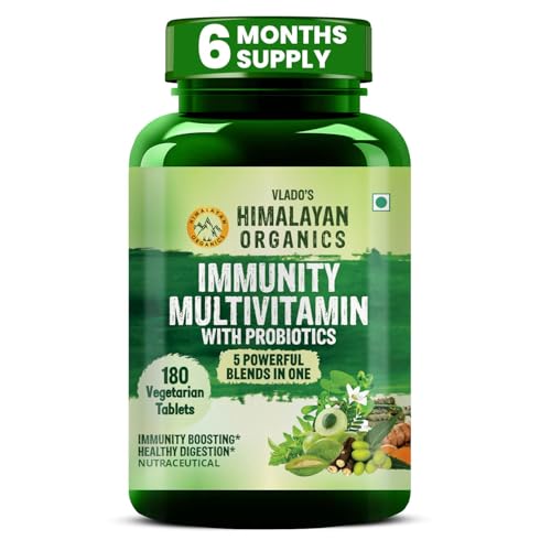 Image of Vlado's Himalayan Organics Immunity Multivitamin Tablet for Men & Women with Probiotic 40+Vital Nutrients and 5 Probiotic blends for Increase Energy & Immunity - Boost stamina, Strength & Muscles and Overall Health I Best Multi vitamin for Men & Women- 180 Veg Tablets