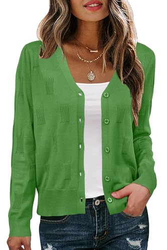 Image of Arach&Cloz Women's Soft Cropped Cardigan Casual Lightweight Shrug Sweater Tops