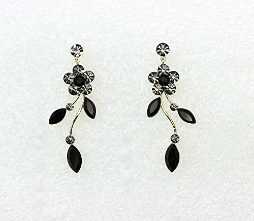 Image of Faship Gorgeous Rhinestone Crystal Floral Necklace Earrings Set