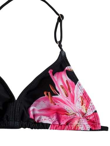 Image of RoseSeek Girl's 3 Piece Cute Bowknot Bathing Suit Halter Triangle High Waisted Swimsuit with Beach Cover Up Skirt