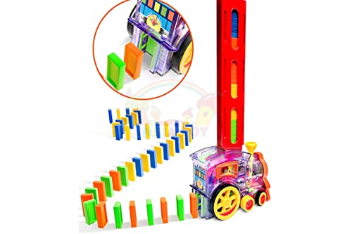 Image of Domino Train Set Kids Sound Light Automatic Laying Domino Brick Colorful Dominoes Blocks Game Toys Set Children Educational Train Toy Gift for Boys Girls