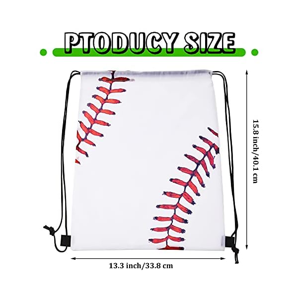 Frienda Drawstring Backpack Baseball Drawstring Bag Baseball Drawstring