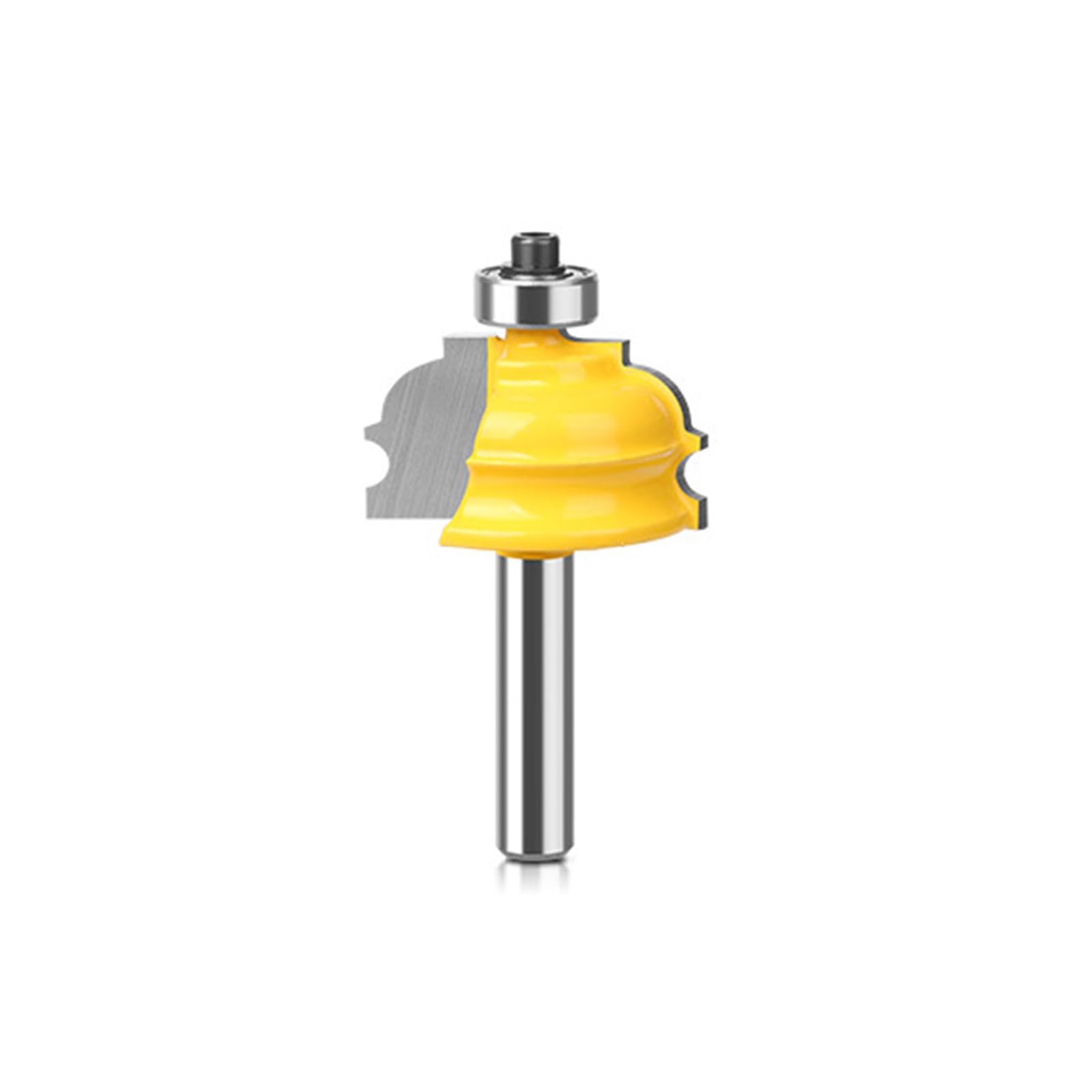 MACHSWON Architectural Molding Router Bit 8mm Shank 34.9mm Cut Diameter 18mm Cut Length Tongue and Groove Router Bits Ball Bearing Fish Shaped Slotting Woodworking Milling Router Cutter Tool