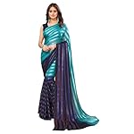 Yashika-Womens-Trendy-Striped-Bollywood-Satin-Pink-Color-Saree-Without-Blouse-Material