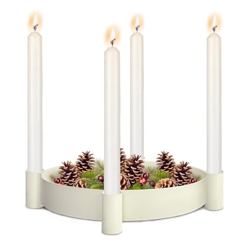 Adventskranz Modern Metall, Kerzenständer Stabkerzen, Kerzenhalter...