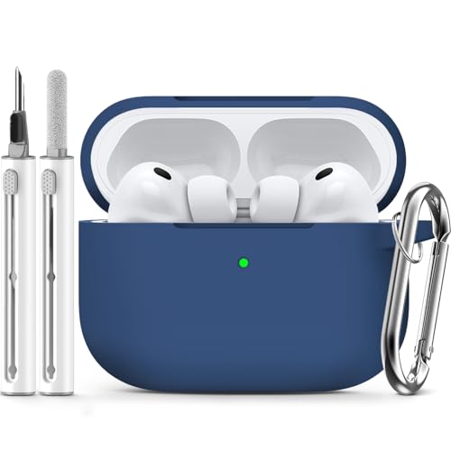 Ljusmicker Capa para AirPods Pro 3 2025 com kit de limpeza, capas protetoras de silicone para Apple AirPods Pro 3ª geração para mulheres e homens, acessórios de capa para AirPod Pro 3 com chaveiro