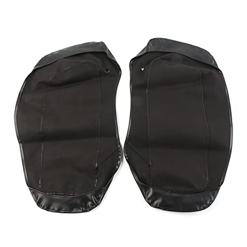 Bacar Motorcycle PU Leather Saddlebag Speaker Lid Bra Protective Cover, Motorcycle Saddlebag Speaker Lid Covers Black Compatible for Harley for Touring FLH FLT 2014-UP miniatura 2