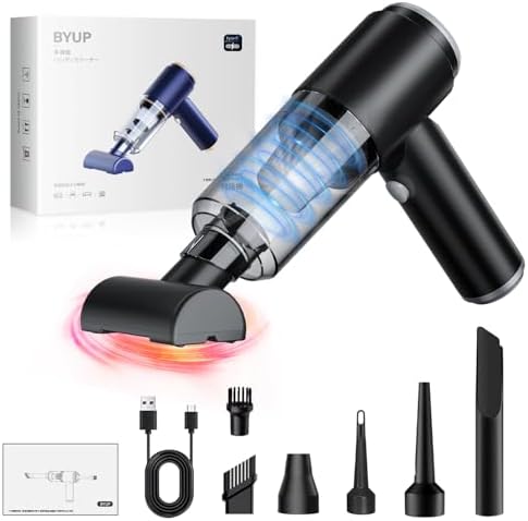 【Amazon.co.jp限定】ハンディクリーナー ハンディ掃除機 車用掃除機 コードレス 車用・家庭用 18000PA強力吸引 4in1電動エアーポンプ機能付き Type-C充電 乾湿両用 低騒音 軽量 車載・キーボード・家具掃除 ブラック 日本語パッケージ&取扱説明書付き
