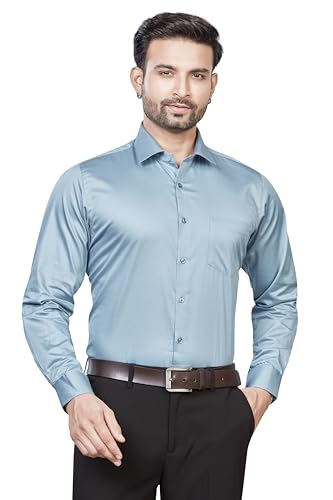 Men's Solid Formal Shirt | Regular Fit |100% Pure Cotton Satin | ...