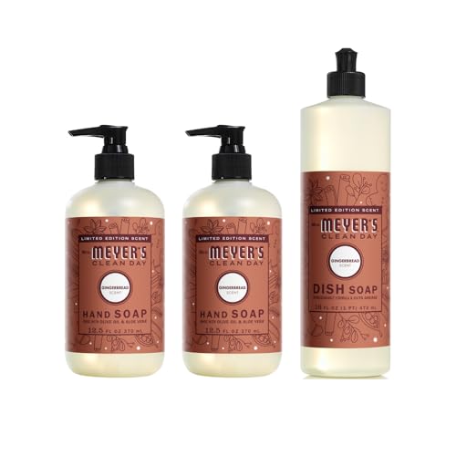 Image of Mrs. MEYER'S CLEAN DAY Variety, 2 Liquid Hand Soap 12.5 OZ, 1 Liquid Dish Soap, 16 FL OZ, 1 CT (Gingerbread)