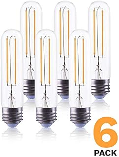 Bioluz LED T10 LED Filament Bulb Dimmable 6 Pack - 450 Lumen Soft