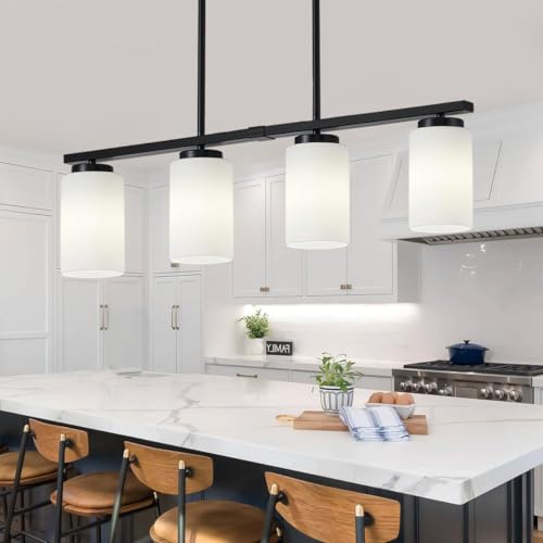 Modern Island Lights for Kitchen, Black Dining Room Light Fixtures,