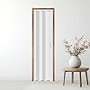 CCBOYSHARDWARE 24X79in PVC Accordion Door Interior, Folding Doors with Lock and Handle,Space-Saving Double-Layer Sliding Door for Closet, Pantry & Room Divider, Easy to Clean, Trimmable