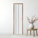 CCBOYSHARDWARE 24X80in PVC Accordion Door Interior,Sliding Folding Doors with Lock,Divider Door with Simple Installation and Hardware,White