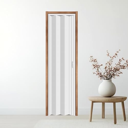 24X80in Accordion Folding Door, Sliding doors for Closet,White Multifold Interior Doors with Installation Hardware