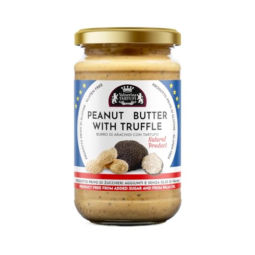 Valnerina Tartufi Manteca de Cacahuete con Trufa Negra 200g de Sabor Gourmet para Recetas Dulces o Saladas, Natural, Vegana, sin Azúcares Añadidos y sin Gluten, Ideal para Snacks, Pastas y Risottos