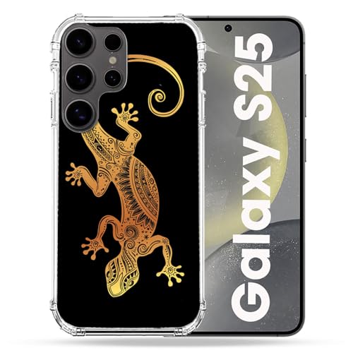 Coque Samsung Galaxy S25 Cokitec renforcée antichoc avec motif de lézard noir