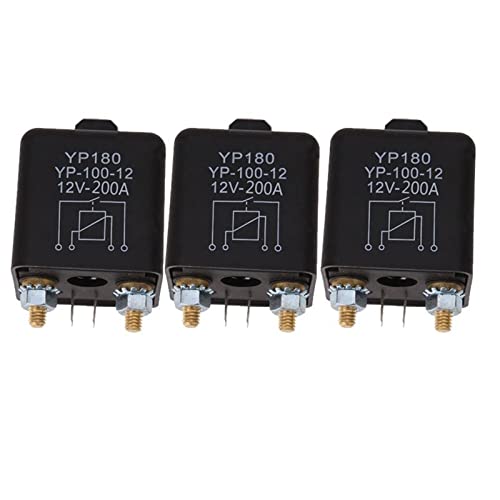 Relé de coche 12V 200A continuo normalmente abierto para motor de camión 3 piezas
