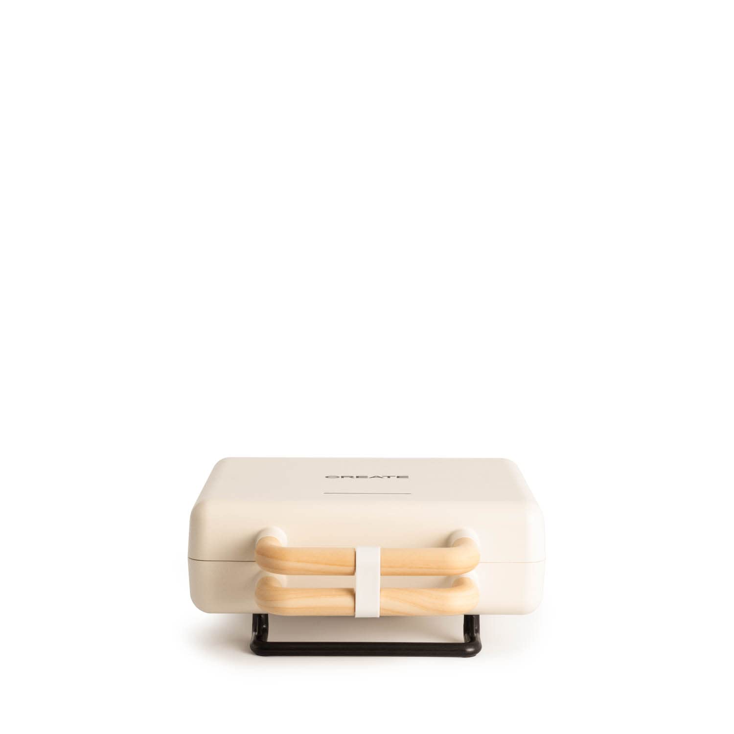 CREATE/STONE STUDIO/Tostiera per panini, grill e waffle Bianco sporco / 3 piastre intercambiabili: Grill, waffle e panini, antiaderente, apertura 100º, retro, 800W