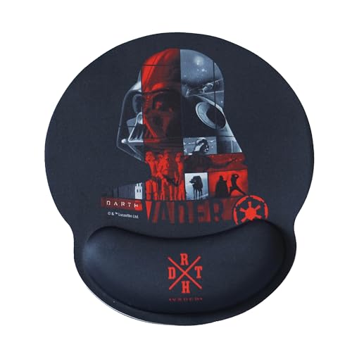 WONDEE Disney Star Wars Tapis de Souris Ergonomique Darth Vader, Tapis de Souris en Gel avec Repose-Poignet antidérapant, Mouse Pad Star Wars (Sceau Officiel)