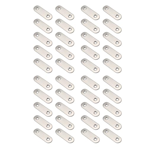 Sxmrmnx 50 mm x 16 mm, soporte de placa plana de reparación recta, 40 unidades