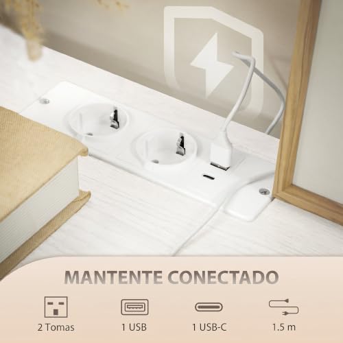 Cómoda de noche con carga USB para solucionar el desorden del hogar 5
