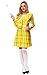 Remimi Halloween Cluss Dress Women Yellow Plaid One Piece Dress 90s Schoolgirls Outfit S