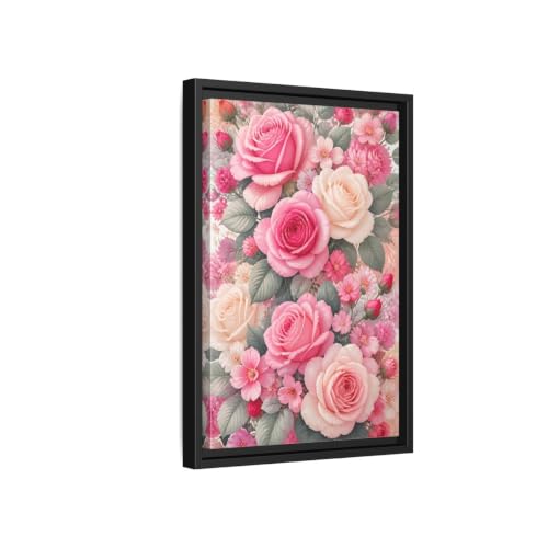 Tableau roses roses pour salon romantique au-dessus de la cheminée 30x45cm