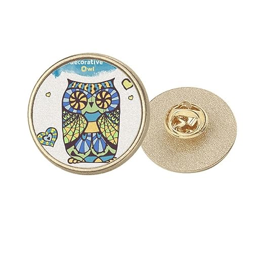 Broche chouette en métal doré au fini de qualité supérieure et détails minutieux, taille M